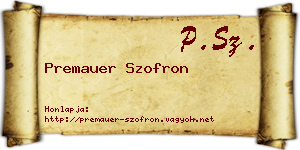 Premauer Szofron névjegykártya